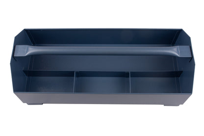 STUBAI Spengler-Werkzeugkoffer Nr. 4994 10 | 55x25x30 cm mit herausnehmbarem Einsatz & Vorrichtung zum Einhängen in Dachlattung | Stahlblech, blau lackiert, 0,7–0,8 mm Blechstärke
