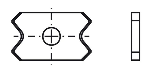 Blankett 33 20x12x2mm d=4mm R=3 Winkel 6° T03SMG 4 Stück