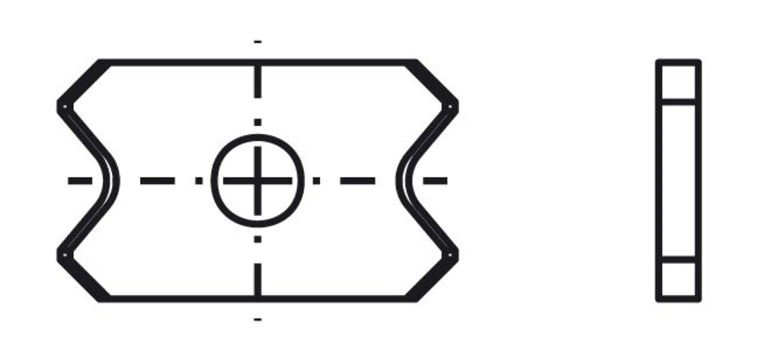 Blankett 33 20x12x2,0mm d=4,0mm R=6 a=2,0 T03SMG 4 Stück