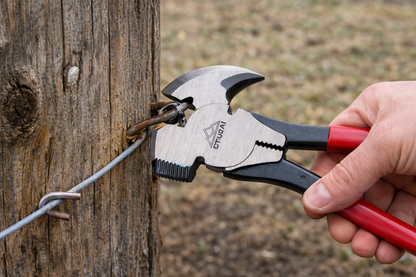 STUBAI-FARMERZANGE 265 mm, 700 g, aus Stahl mit Drahtabschneider, poliertem Kopf und kunststoffbeschichteten Griffen für professionellen Zaunbau und vielseitige Drahtarbeiten