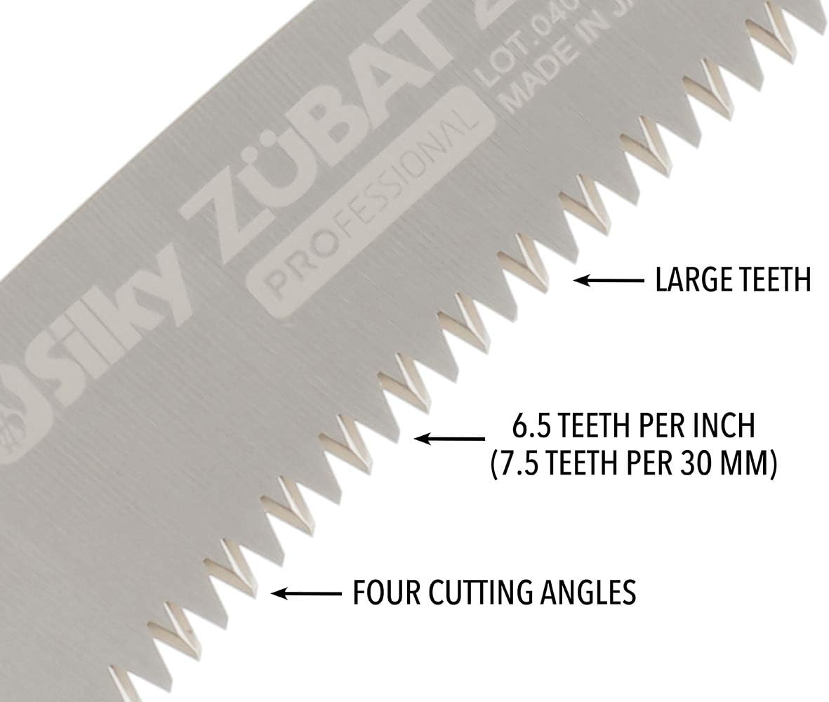 SILKY Zübat Professional Handsäge 240 mm gebogen | 7,5 Zähne/30 mm Mirai-Me | Hartchrom-Sägeblatt | impulsgehärtet | Profi Astsäge inkl. Kunststoffholster