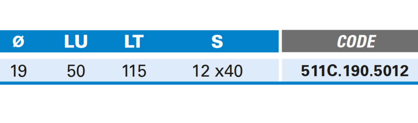 Bündigfräser mit Doppelkugellager und Wendemesser Schneide 2 Hartmetall Ø 19 - Rechts, 50 - 115 - 12