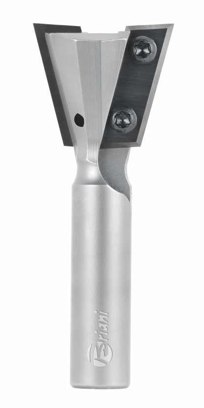 Zinkenfräser mit Wendemesser aus Hartmetall, Rechtslauf, 2 Schneiden, 15° Neigung, Arbeitslänge 24 mm, Gesamtlänge 70 mm, Schaft 8 mm, Ø 28 mm – Präzisionsfräser für Holzverbindungen