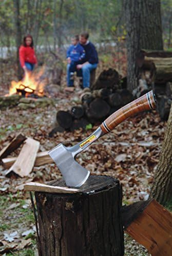 ESTWING Axt mit Ledergriff, 83mm 820g, mit Nylon Schutzhülle | Sportsman's Axes | Camping und Freizeit, Ideal  zum Spalten von kleinen Holzscheiten (Anmachholz )