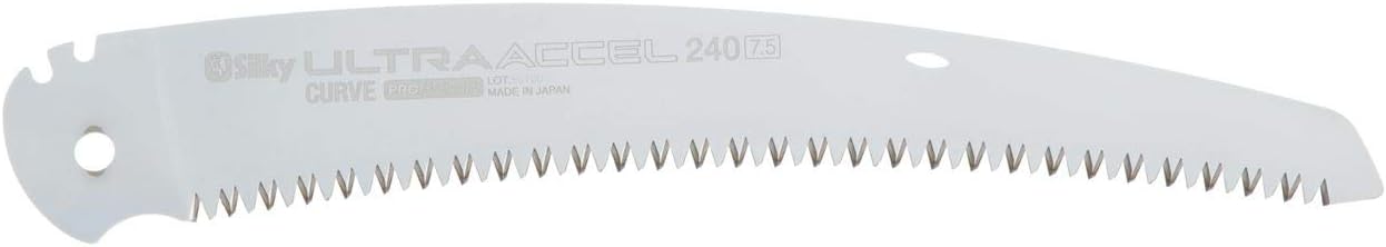 Silky Ersatzblatt für Ultra Accel Curve 240mm Klappsäge, gebogenes Sägeblatt mit grober Mirai-Me Verzahnung 7,5 Zähne/30mm, schnelle saubere Schnitte, ideal für Baumpflege und Astschnitt