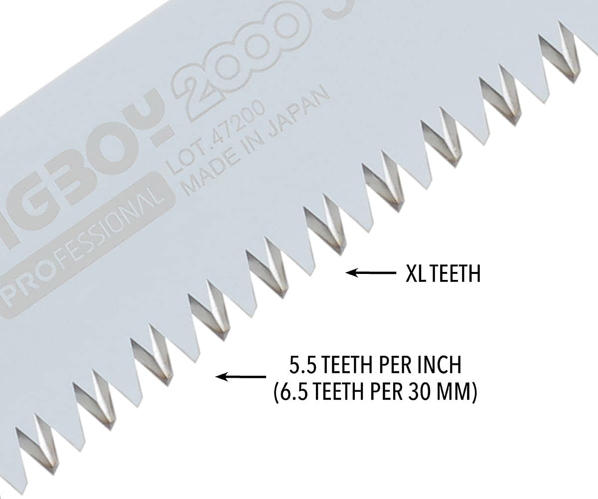 Silky BigBoy 2000 Klappsäge 360 mm, 6,5 ZpZ grob, gelb - gebogene Klinge |  frisches als auch für trockenes Holz jeder Art | Abmessungen gefaltet: 405 x 110 x 25 mm