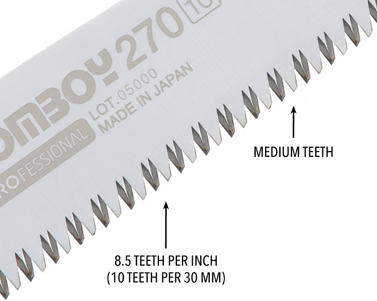 Silky Gomboy 270 Ersatzblatt 270 mm – Klappsäge Sägeblatt mit 10 Zähnen/30 mm – Premium Japanstahl – für trockenes & frisches Holz – passend für Silky Gomboy KSI522127 – präzise Zugschnitte