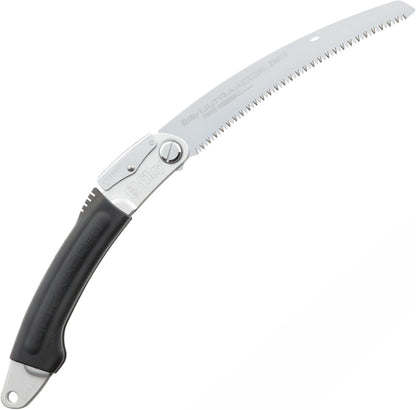 Silky Ultra Accel Curve 240 mm Klappsäge – gebogenes Sägeblatt mit grober Mirai-Me Verzahnung 7,5 ZpZ, Aluminium-Gummigriff für schnelle Schnitte bei Oberhandarbeiten und Baumpflege