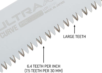 Silky Ersatzblatt für Ultra Accel Curve 240mm Klappsäge, gebogenes Sägeblatt mit grober Mirai-Me Verzahnung 7,5 Zähne/30mm, schnelle saubere Schnitte, ideal für Baumpflege und Astschnitt