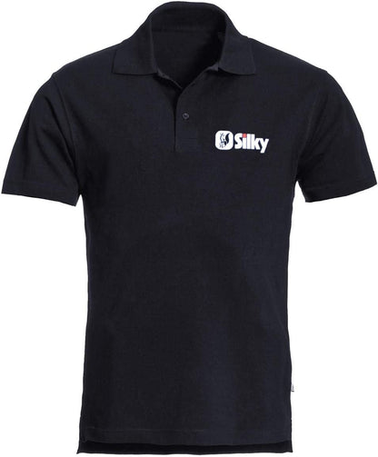 Silky Polo-Shirt mit Silky Logo, Schwarz