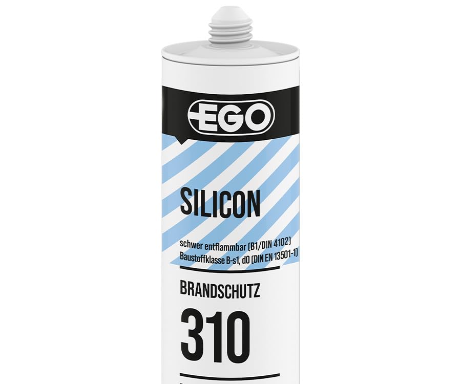EGOSILICON 310 B1 Brandschutz-Silikon Anthrazit – 20×310 ml Kartuschen – schwer entflammbarer 1K-Silikon-Dichtstoff nach DIN 4102 B1 & EN 13501-1 für feuerhemmende Verglasungen und Anschlussfugen
