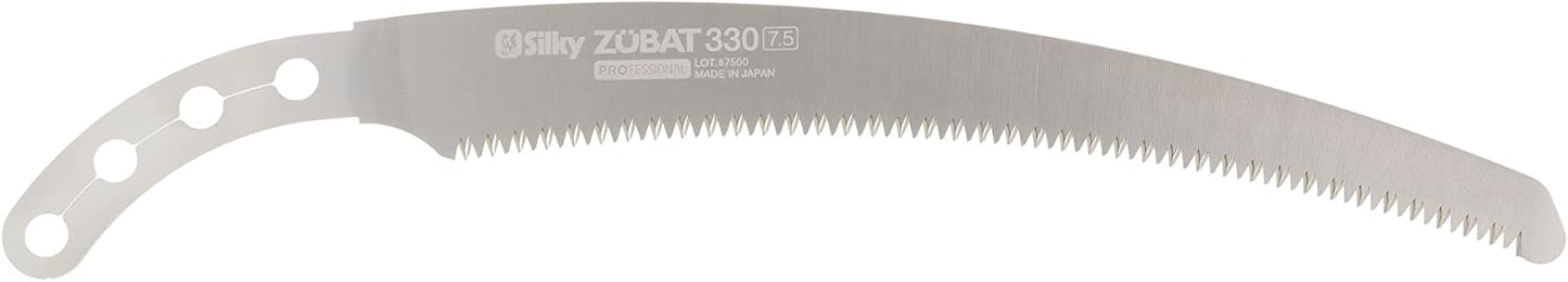 Silky Ersatzblatt für Handsäge Zübat Professional 330 mm | 7,5 Zähne/30 mm sehr grob | aggressiv gebogenes Zugsägeblatt mit Haken | passt für Zübat Hand- & Teleskopsägen