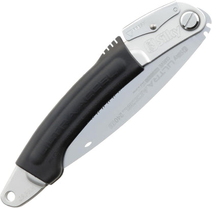 Silky Ultra Accel Curve 240 mm Klappsäge – gebogenes Sägeblatt mit grober Mirai-Me Verzahnung 7,5 ZpZ, Aluminium-Gummigriff für schnelle Schnitte bei Oberhandarbeiten und Baumpflege