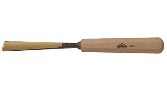 STUBAI Stemmeisen Stechbeitel Serie 52 - Form 6 | Gerades Hohleisen - 14 mm, mit Holzgriff, für Figurenarbeiten, zur präzisen Bearbeitung von Holz, hochwertiges Werkzeug für Schreiner Tischler