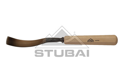 STUBAI Stemmeisen Stechbeitel Serie 52 - Form 14 | Gebogenes Hohleisen 2 mm, mit Holzgriff, zum Vorstechen, für Anschlagarbeiten, Schrupparbeiten, Rosetten, zur Bearbeitung von Holz