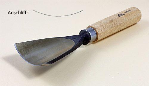 STUBAI Stemmeisen Stechbeitel Serie 52 - Form 67 | Schweizer Messer Form F 50 mm, mit Holzgriff, zum Vorstechen, Kerb- und Reliefschnitz, für glatte Flächen, zur präzisen Bearbeitung von Holz