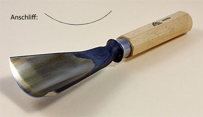 STUBAI Stemmeisen Stechbeitel Serie 52 - Form 68 | Schweizer Messer Form G 60 mm, mit Holzgriff, zum Vorstechen, Kerb- und Reliefschnitz, für glatte Flächen, zur präzisen Bearbeitung von Holz