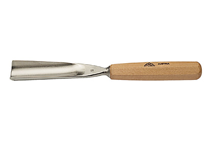 STUBAI S550 Schnitzersatz 4-tlg. | Grundausstattung für Holzschnitzerei & Bildhauerei | 4 Schnitzeisen (Flach- & Hohleisen) mit Holzheften | In robuster Rolltasche, ideal für Skulpturen 30–80 cm