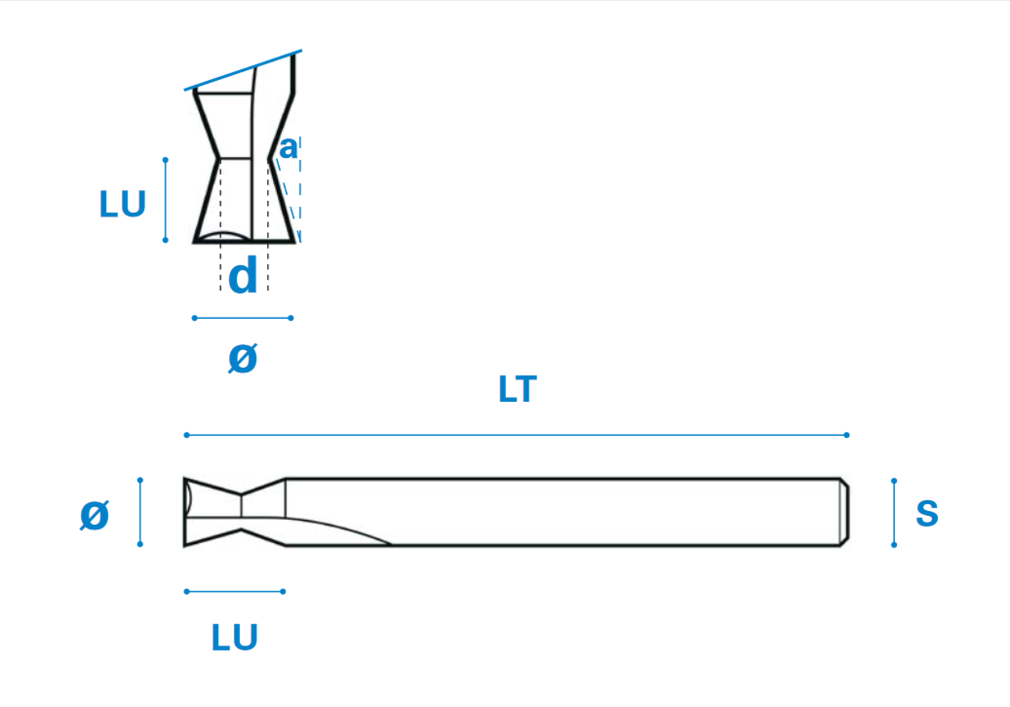 Dichtungs Zinkenfräser Schneide 2 Vollhartmetall, Ø 4,3 Rechts, 5 - 60 - 6