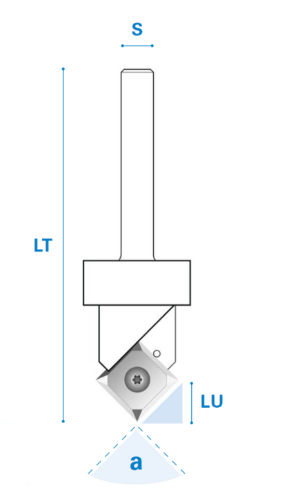 Vnut, Folding und Schriftenfräser mit Wendemesser - Hartmetall Rechtslauf Schneide 1 , 92°