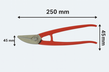 Metallschere 250 mm | Für gerade & kreisförmige Schnitte | Figurenschere & Lochschere für Stahlblech | Vielseitige Blechschere für präzises Arbeiten im Metallbau, Handwerk & Industrie