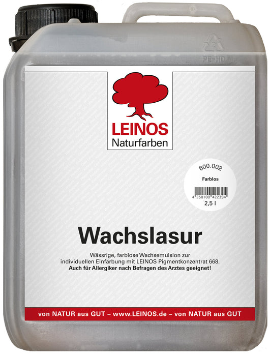 LEINOS 600 Wachslasur für Innen, 2,5 l, Farblos