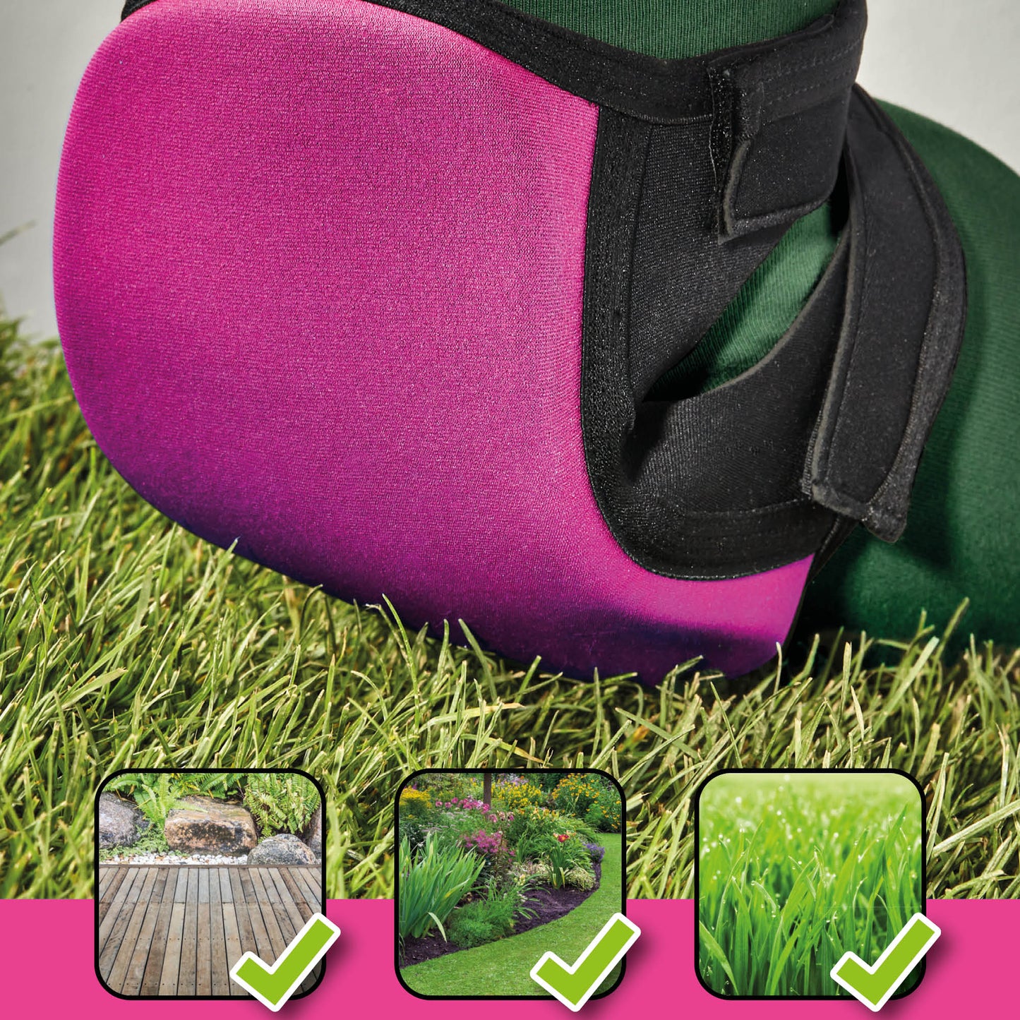 KNEETEK Knieschoner Garden Pink | Knieschützer für optimale Entlastung beim Arbeiten auf Knien | Knieschutzpolster geeignet für Gartenarbeiten, Hobby und Haushalt