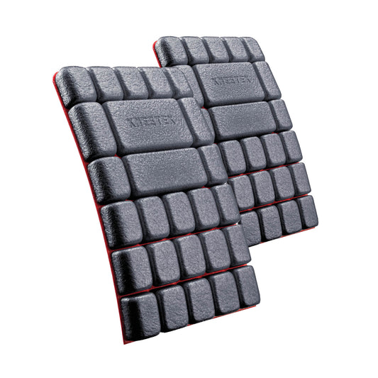 Kneetek MultiPad rot/schwarz - Einlege-Kniepolster | für Arbeitshosen | wasserabweisend | 250 x 150 x 20mm | 2 Stück, 40g | Einheitsgröße