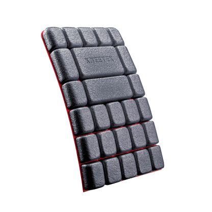 KNEETEK Kniepolster MultiPad | 250 x 150 x 20mm | 2 Stück, 40g, schwarz/rot | optimaler Schutz in Kombination mit Arbeitshose | Knieschutzpolster geeignet für Elektriker, Fliesenleger, Handwerker