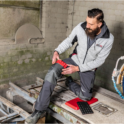 KNEETEK Kniepolster MultiPad | 250 x 150 x 20mm | 2 Stück, 40g, schwarz/rot | optimaler Schutz in Kombination mit Arbeitshose | Knieschutzpolster geeignet für Elektriker, Fliesenleger, Handwerker