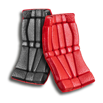 KNEETEK Kniepolster ErgoPad | 2 Stück | rot schwarz | optimaler Schutz in Kombination mit Arbeitshose | 248 x 148 x 18 mm | Knieschutzpolster für Klempner, Elektriker, Fliesenleger,