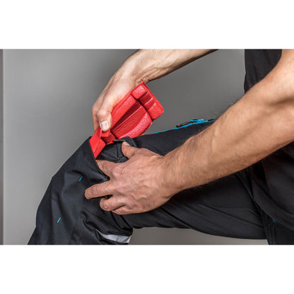 KNEETEK Kniepolster ErgoPad | 2 Stück | rot schwarz | optimaler Schutz in Kombination mit Arbeitshose | 248 x 148 x 18 mm | Knieschutzpolster für Klempner, Elektriker, Fliesenleger,