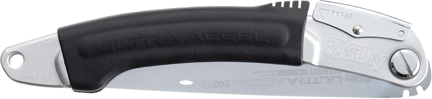 Silky Ultra Accel Straight 240mm Klappsäge 7,5 ZpZ grob Japansäge Gartensäge Astsäge Faltsäge mit Aluminiumgriff für Gartenpflege Abästen Premium Qualität