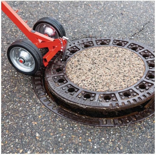 NESTLE Kanaldeckelheber – ergonomisches Werkzeug zum Lösen & Anheben schwerer Schachtdeckel | Arbeitsschutz, Straßenbau, Kanalreinigung | Teleskopführungsstange | inkl. Standardhaken mit Bolzen