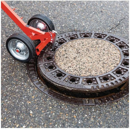 NESTLE Kanaldeckelheber – ergonomisches Werkzeug zum Lösen & Anheben schwerer Schachtdeckel | Arbeitsschutz, Straßenbau, Kanalreinigung | Teleskopführungsstange | inkl. Standardhaken mit Bolzen