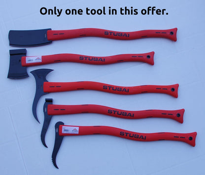STUBAI Leichtaxt / Putzerbeil 600–670 mm mit Kunststoffstiel, 100 mm Schneide, 1000 g, Kohlenstoffstahl 52–55 HRC, mit Schlagfläche – ideal für Entasten, Spalten und kleinere Baumarbeiten