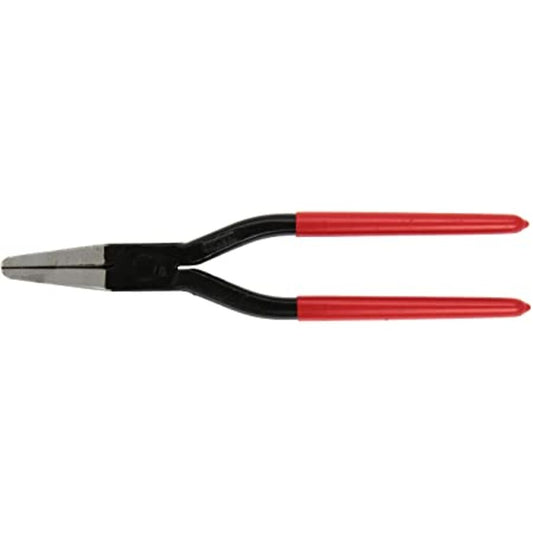 Spengler Flachzange 2805 – Spezialflachzange 240 mm, geschmiedet aus C45 Carbonstahl, Maul poliert, Kanten abgefast, rot kunststoffbeschichtete Griffe, 50 mm Einstecktiefe, 430 g