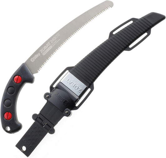 SILKY Zübat Professional Handsäge 240 mm gebogen | 7,5 Zähne/30 mm Mirai-Me | Hartchrom-Sägeblatt | impulsgehärtet | Profi Astsäge inkl. Kunststoffholster