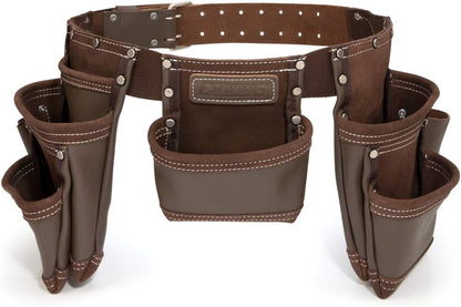 ESTWING Werkzeugschürze aus Rindsleder – 7 Taschen, Hammerhalter, 76–132 cm | Made in USA