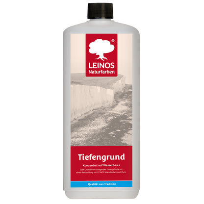 LEINOS Tiefengrund 620/ 1  Liter  – natürliche Grundierung für stark saugende Untergründe | Transparent, hoch dampfdurchlässig | Vorbereitung für Wandfarbe & Putz | 1L reicht für bis zu 25 m²