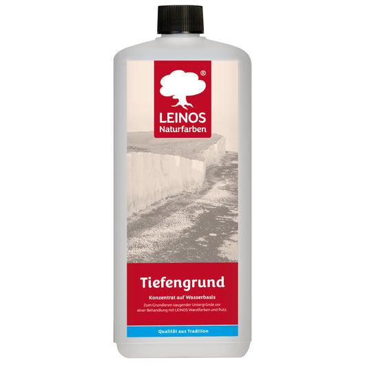 LEINOS Tiefengrund 620/ 1  Liter  – natürliche Grundierung für stark saugende Untergründe | Transparent, hoch dampfdurchlässig | Vorbereitung für Wandfarbe & Putz | 1L reicht für bis zu 25 m²
