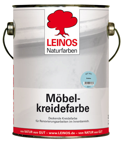 LEINOS 637 Möbelkreidefarbe für Innen, 2,5 l, Iceblau