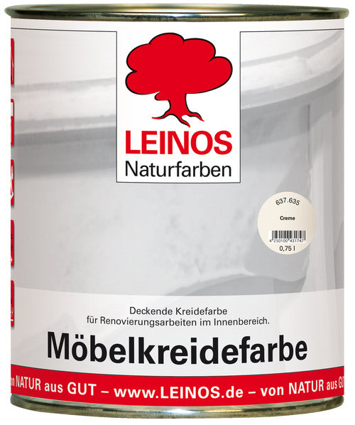 LEINOS 637 Möbelkreidefarbe für Innen, 0,75 l, Creme