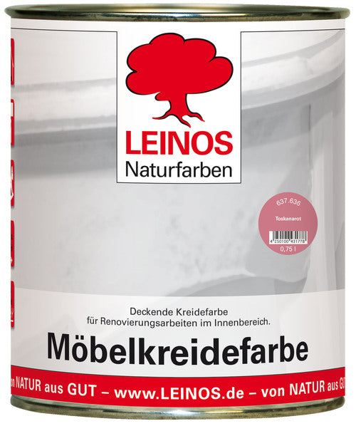 LEINOS 637 Möbelkreidefarbe für Innen, 0,75 l, Toscanarot