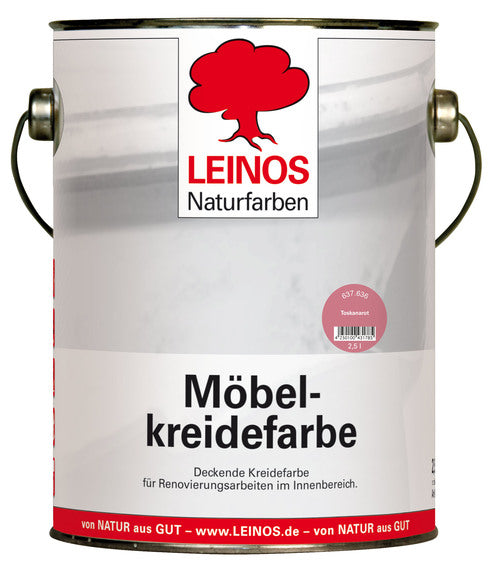 LEINOS 637 Möbelkreidefarbe für Innen, 2,5 l, Toscanarot