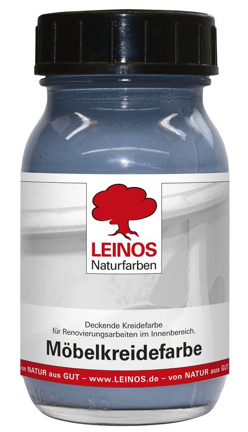 LEINOS 637 Möbelkreidefarbe für Innen, 0,1 l, Pazifikblau