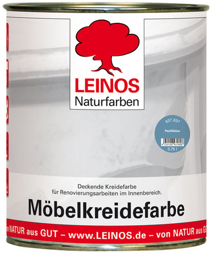 LEINOS 637 Möbelkreidefarbe für Innen, 0,75 l, Pazifikblau