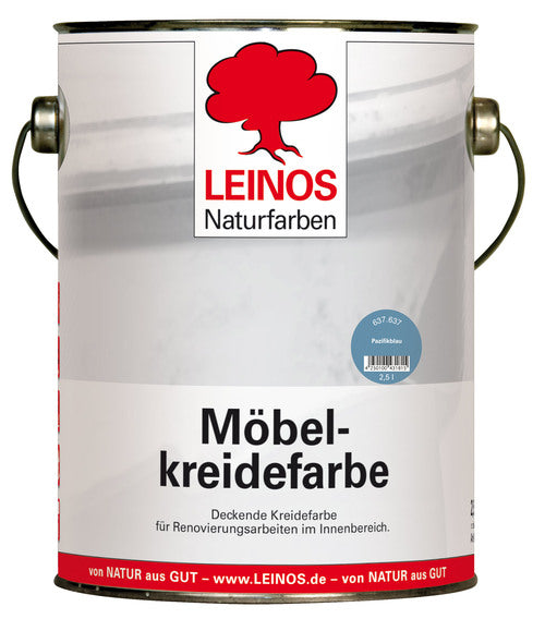 LEINOS 637 Möbelkreidefarbe für Innen, 2,5 l, Pazifikblau