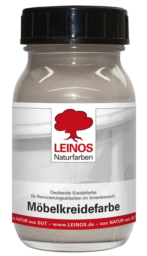 LEINOS 637 Möbelkreidefarbe für Innen, 0,1 l, Steingrau