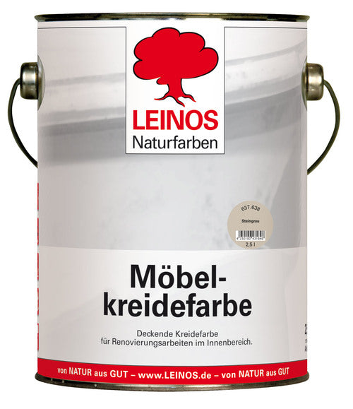 LEINOS 637 Möbelkreidefarbe für Innen, 2,5 l, Steingrau